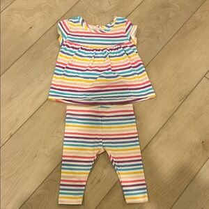 George - Infant Multicolor Rainbow Striped Tee & Leggings Set